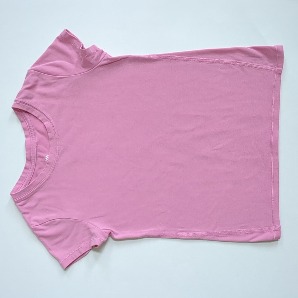 Girls Solid Pink Athletic T-shirt (Size 6/6X)